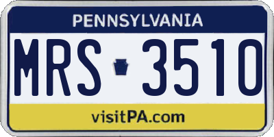 PA license plate MRS3510