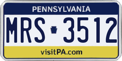 PA license plate MRS3512