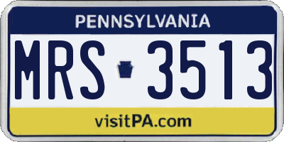 PA license plate MRS3513