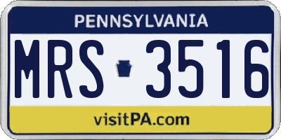 PA license plate MRS3516
