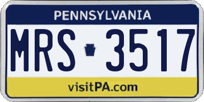 PA license plate MRS3517