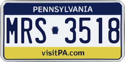 PA license plate MRS3518