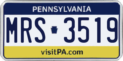 PA license plate MRS3519