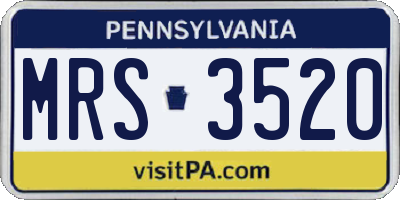 PA license plate MRS3520