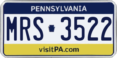 PA license plate MRS3522