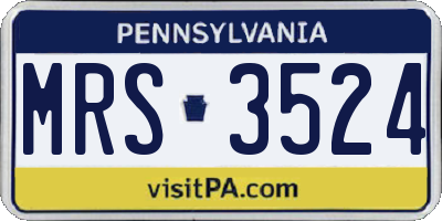 PA license plate MRS3524