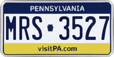 PA license plate MRS3527