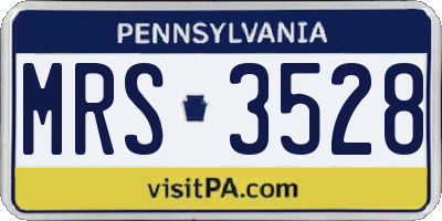 PA license plate MRS3528