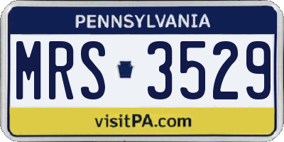 PA license plate MRS3529