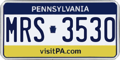 PA license plate MRS3530