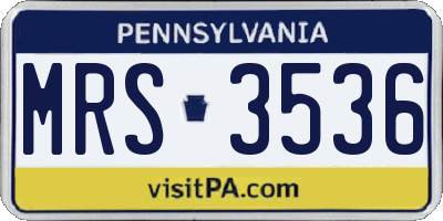 PA license plate MRS3536