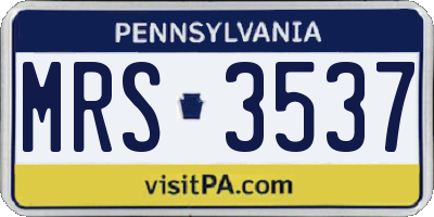 PA license plate MRS3537
