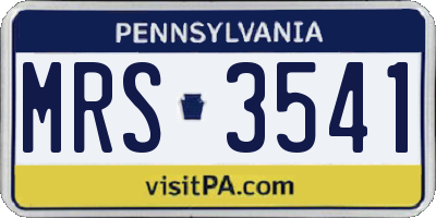 PA license plate MRS3541