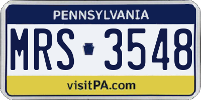 PA license plate MRS3548
