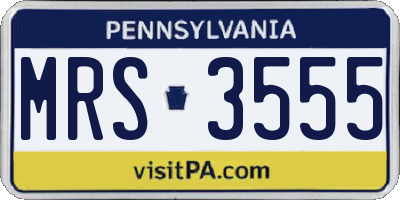 PA license plate MRS3555