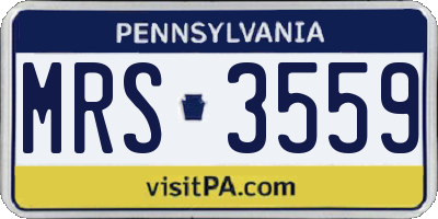 PA license plate MRS3559