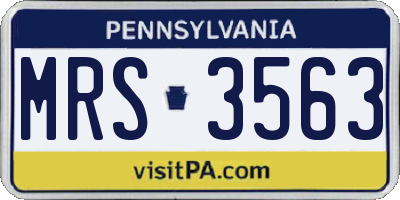 PA license plate MRS3563