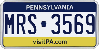 PA license plate MRS3569