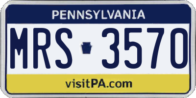 PA license plate MRS3570