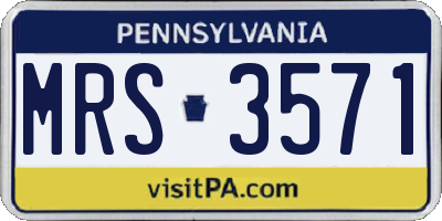 PA license plate MRS3571