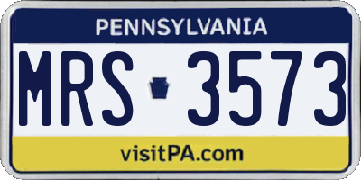 PA license plate MRS3573