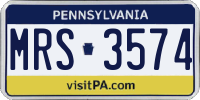 PA license plate MRS3574