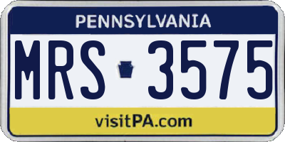 PA license plate MRS3575