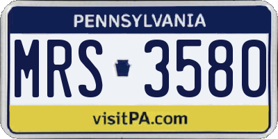 PA license plate MRS3580