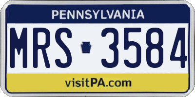 PA license plate MRS3584