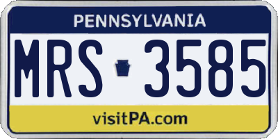 PA license plate MRS3585