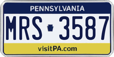PA license plate MRS3587