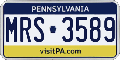 PA license plate MRS3589
