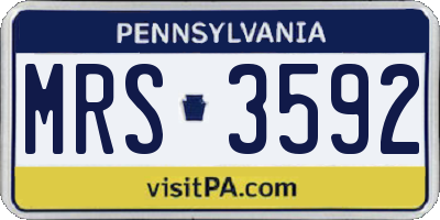 PA license plate MRS3592