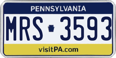PA license plate MRS3593