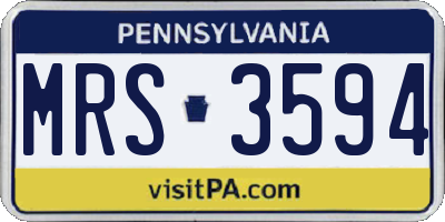 PA license plate MRS3594