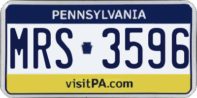 PA license plate MRS3596
