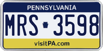 PA license plate MRS3598