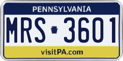 PA license plate MRS3601