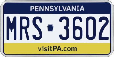 PA license plate MRS3602