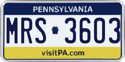 PA license plate MRS3603