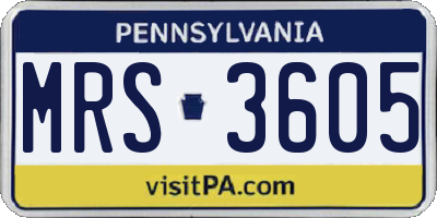 PA license plate MRS3605