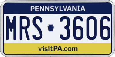 PA license plate MRS3606
