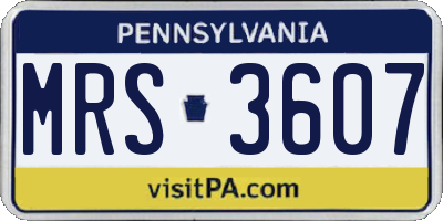PA license plate MRS3607