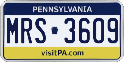 PA license plate MRS3609