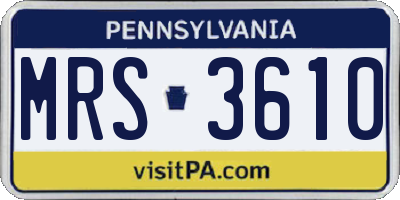 PA license plate MRS3610