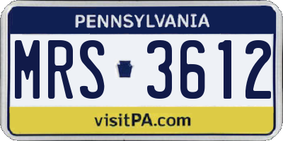 PA license plate MRS3612