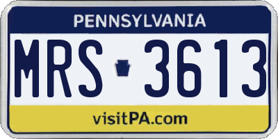 PA license plate MRS3613