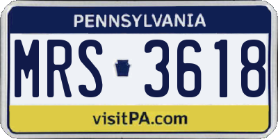 PA license plate MRS3618