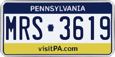 PA license plate MRS3619