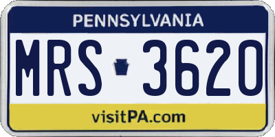 PA license plate MRS3620